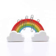 Mustard Quality Rainbow Paperclip Holder Magnet Office Desktop (  Pack of 2)