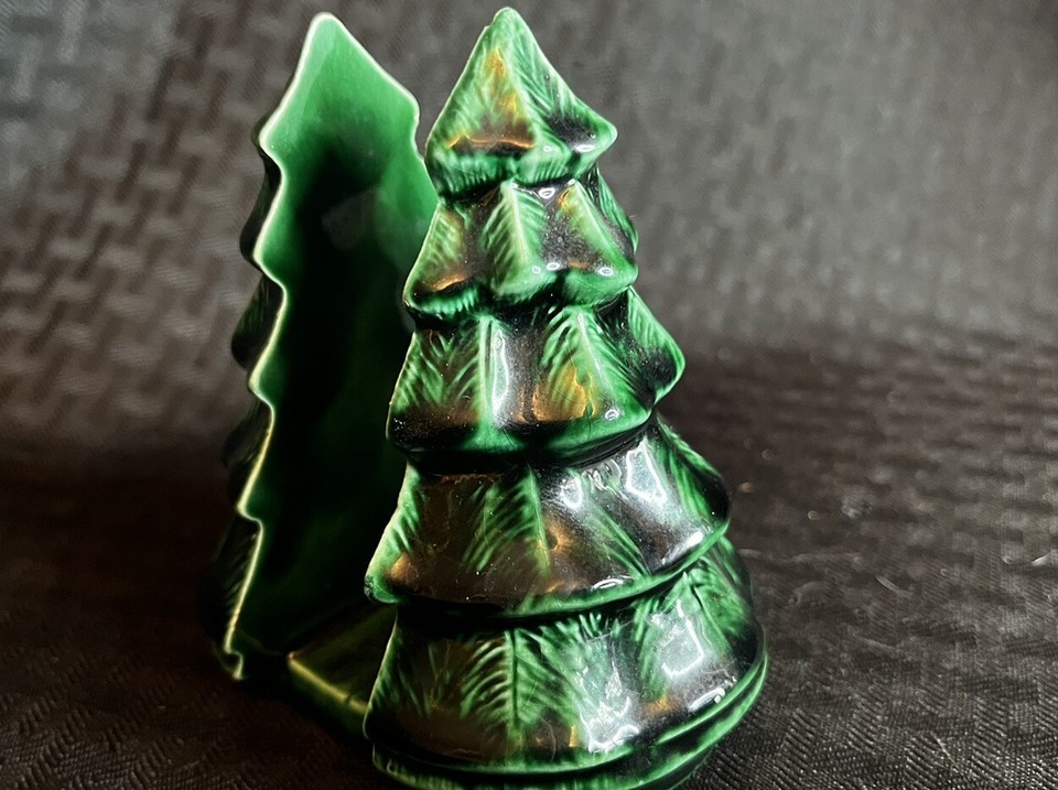 Vintage Green Ceramic Christmas Tree Napkin Holder eBay