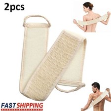 2x Back Scrubber Bath Shower Strap Loofah Spa Skin Brush Sponge Body Exfoliating
