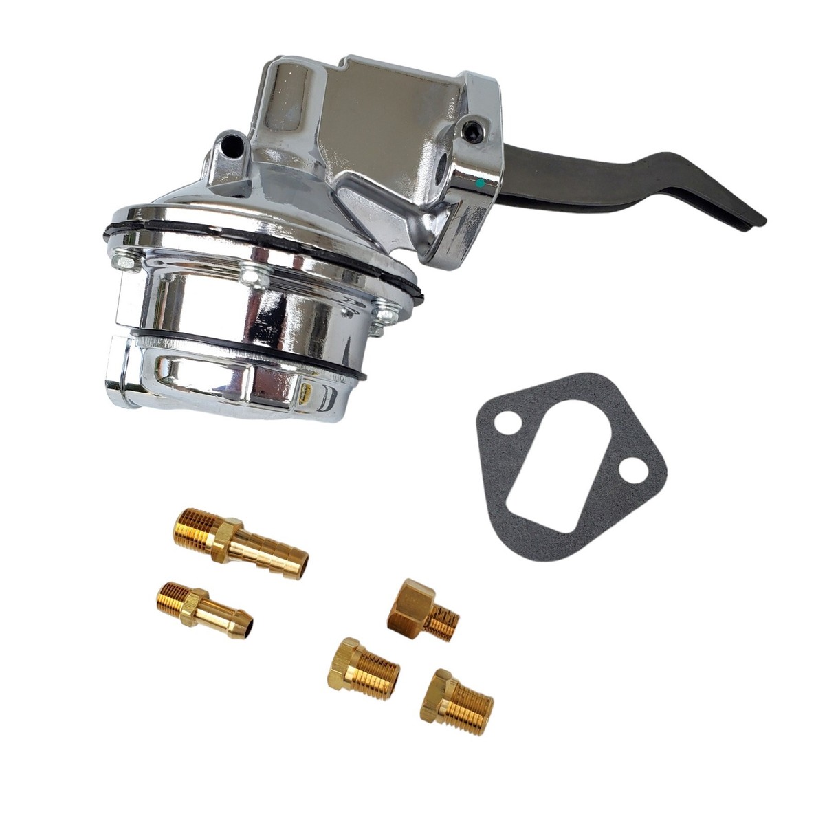 BIG BLOCK FORD FE FUEL PUMP BLOCK OFF PLATE CHROME STEEL 352 390 428 #2058