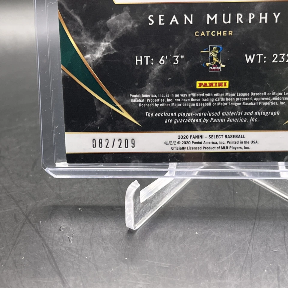 2020 Panini Select Sean Murphy Rookie Jersey Autographs SP #d 82/209 #RJA-SM RC - Image 2 of 3