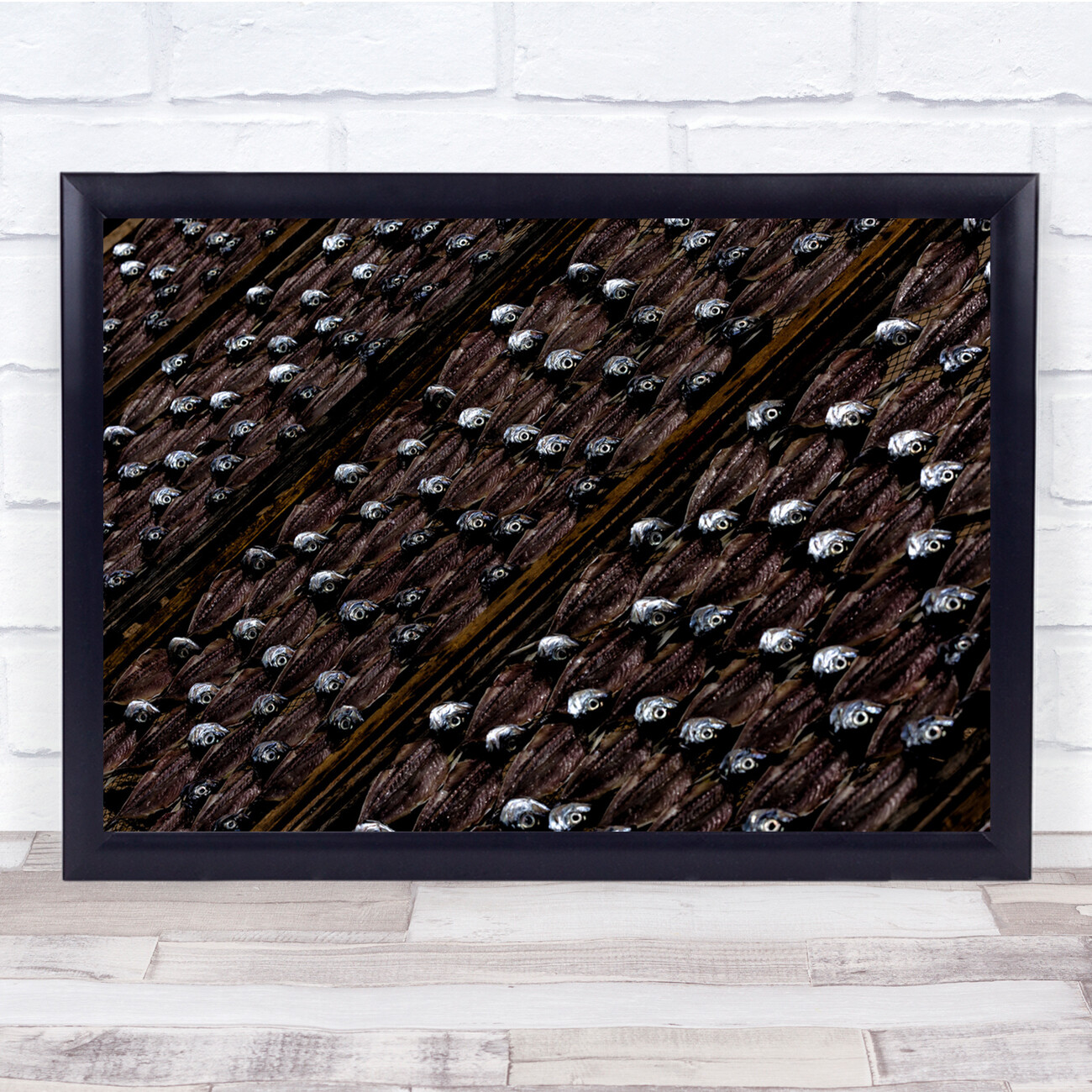 Pattern Fish Dry Drying Food Abstract Eyes Dried In The Sun Wall Art Print