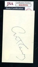 Art Carney JSA Coa Signed 3x5 Index Card Autograph