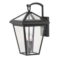 Wandlampe AußEnlampe Wandleuchte Gartenlampe E14 Alu Glas IP44 Schwarz H 45,9 Cm