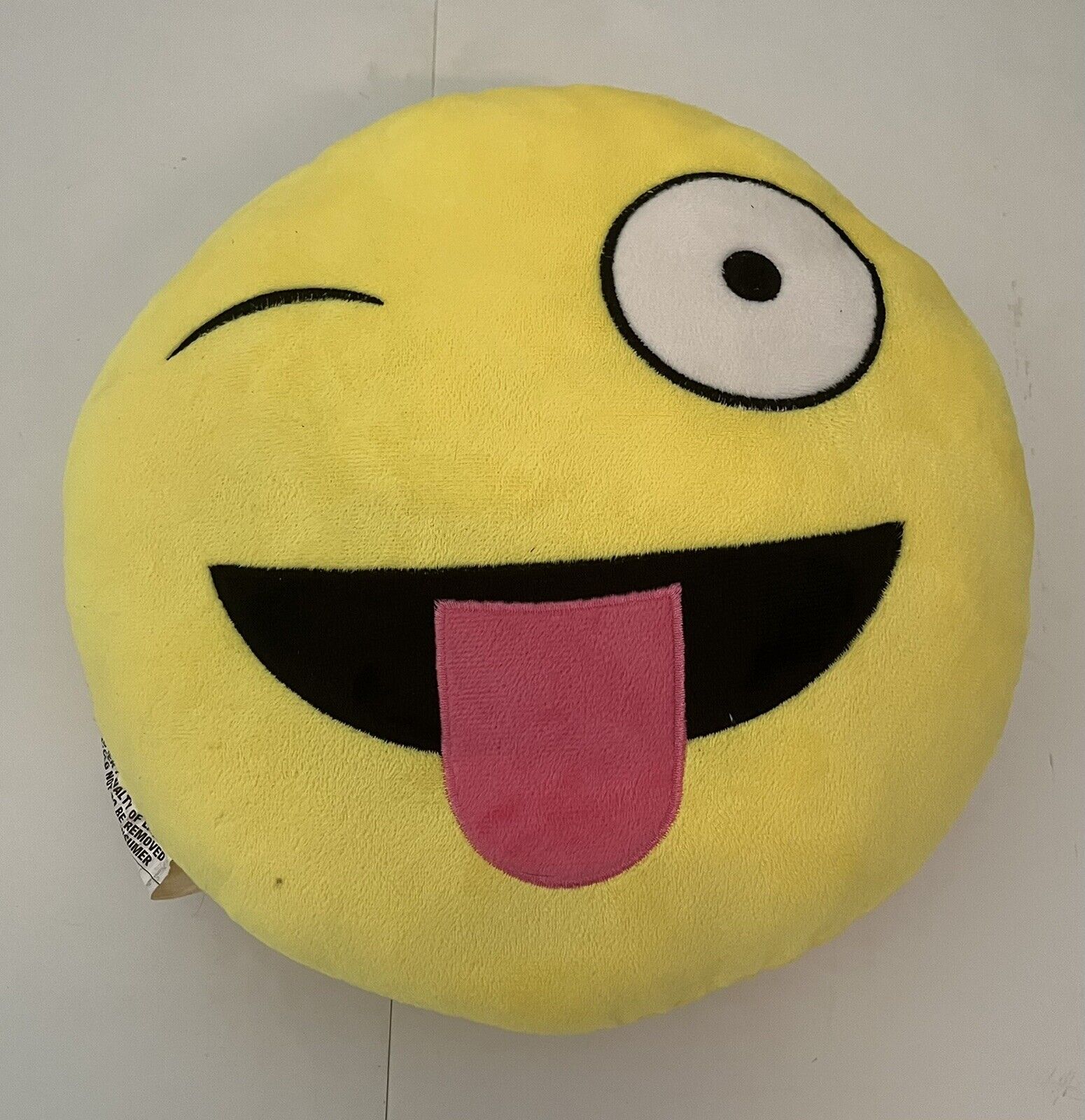 Emoji Expressions Plush Pillow Winking Face Stuck Out Tongue