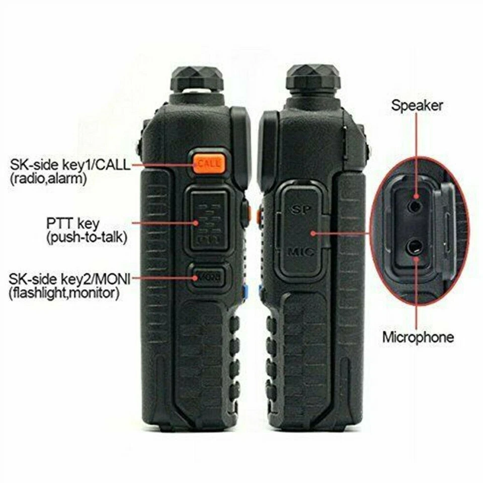 Radio Walkie Talkie Baofeng UV-5R VHF UHF Doble Banda FM Ham 5W Portátil Bidireccional Foto 3 de 4
