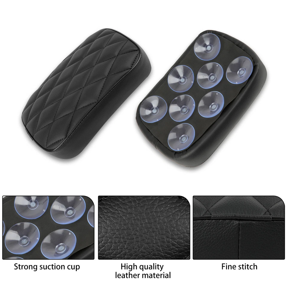 For Harley Softail Custom Chopper Rear Passenger Pad Seat Pillion 8 Suction Cup - Image 3 of 4