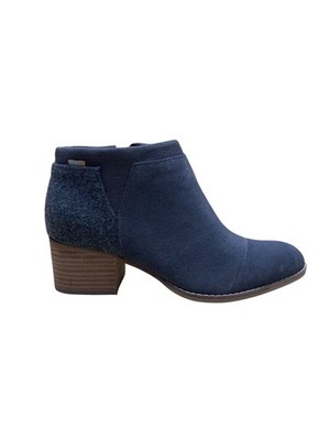 Toms Women s Gray Suede Faux Wool Side Zipper Closure Ankle Booties Size 6.5