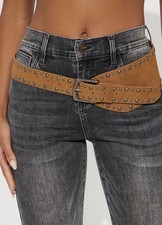 NWT Faux Leather Studded Belt One Size Women  s 40 inches 8-12 