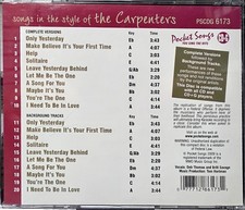 6173 CARPENTERS KARAOKE  POCKET SONGS JUST TRACKS CDGS LOT LONG DRIVE