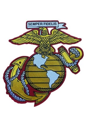 Large 12 Inch US Marines Sew On Back Patch - USMC Eagle Globe Anchor EGA MC-1