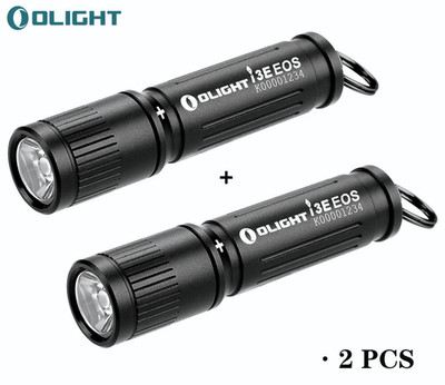 2 Pack Olight I3E EOS 90 Lumens Compact Keychain Flashlight (Black, New/Sealed)