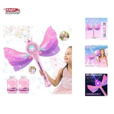 Bubble Wands for Kids Girls - LED Light  Music Bubble Machine: 3 AA Batterie...