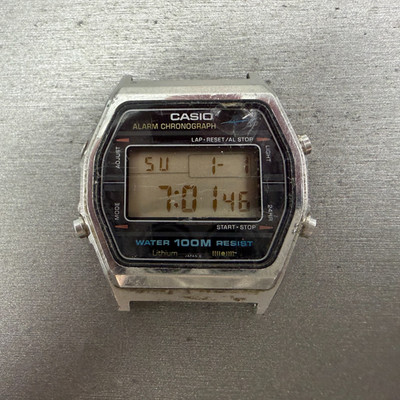 Casio W-750 Marlin Watch Men 36mm Silver Digital Alarm Chronograph