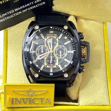 Invicta S1 Rally Chronograph Wristwatch 39160 Black Gold-Tone 100M
