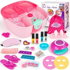Kids Foot Spa  Nail Kit - Kids Spa Day Kit for Girls with Mask Foot Bath and...