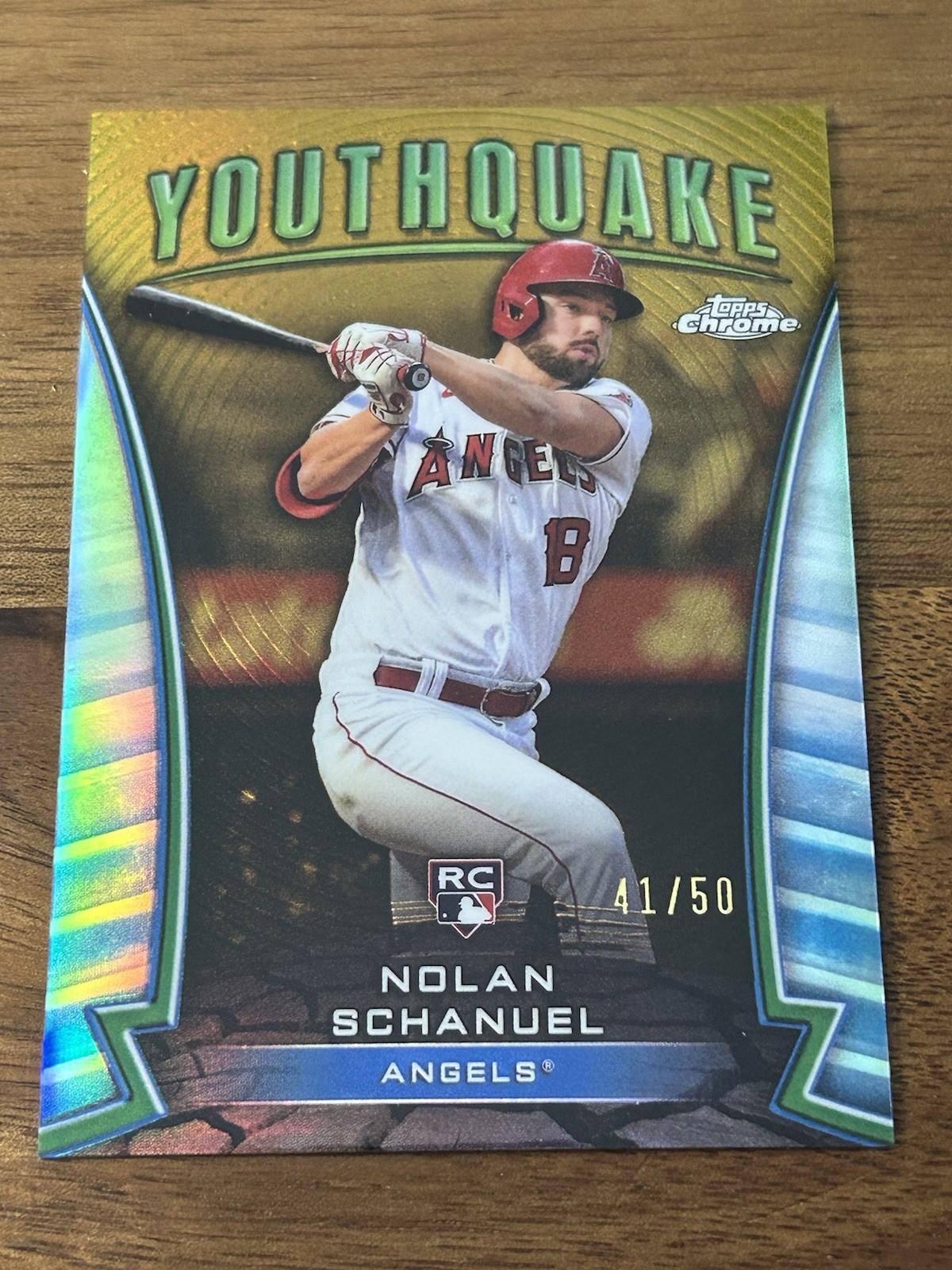 2024 Topps Chrome Nolan Schanuel Youthquake Gold Refractor #/50 Rookie Angels