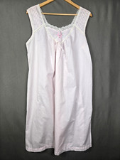 VTG Barbizon Cottagecore Coquette Nightgown Pink Embroidered Floral Lace Dress L