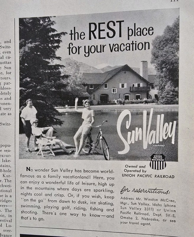 1961 The rest place for your vacation Sun Valley Idaho Vintage Ad 