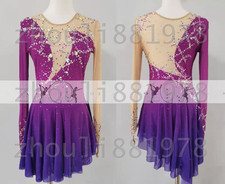 New Ice Figure Skating Dress Figure Skating Dress For Competition purple dyeing