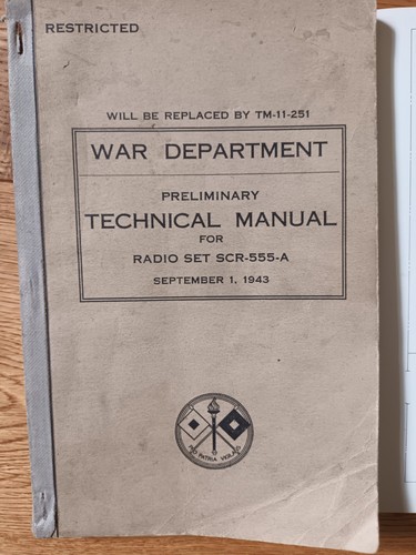 US Army 1943 Orig. Dienstvorschrift Funkgerät SRC 555 - Bild 1 von 4