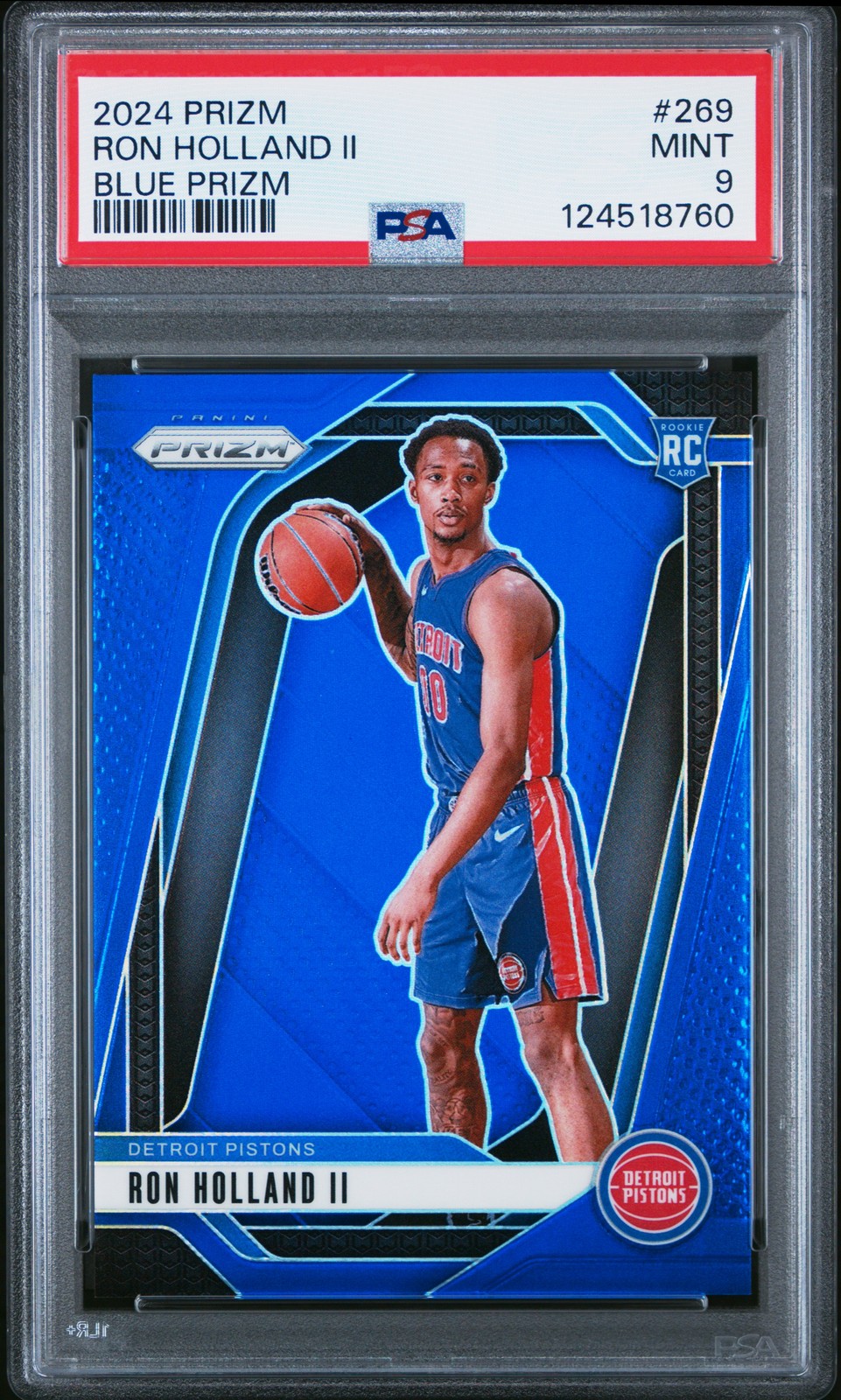 2024 Panini Prizm #269 Ron Holland II Blue Prizms Rookie Card RC /199 PSA 9