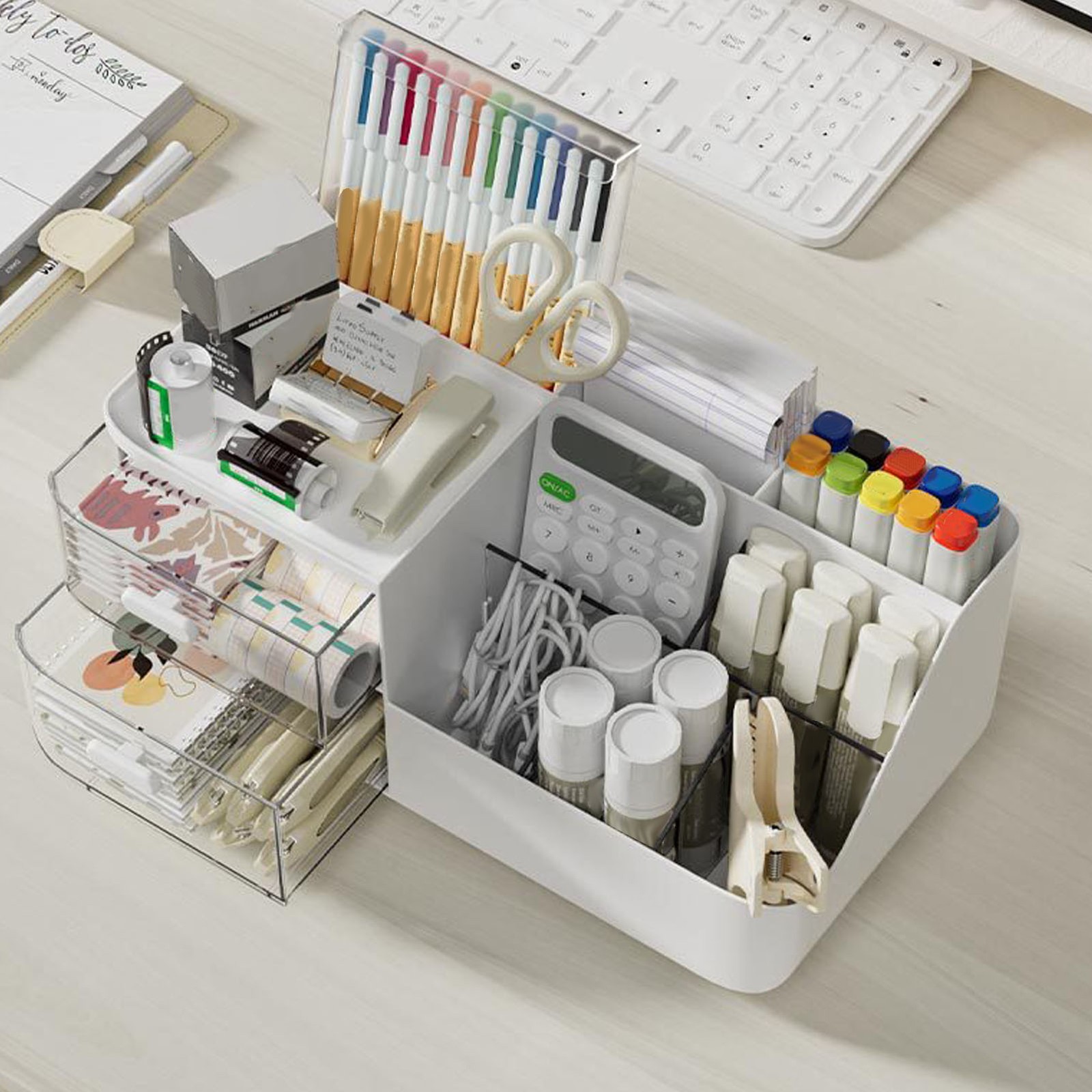 Makeup Organizer Skincare Cosmetic Storage With 2 Drawers For Vanity Desktop