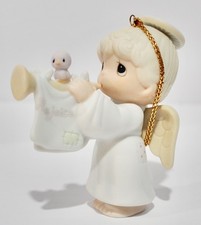 Precious Moments Ornament '91 Rejoice O Earth 113980 Angel with Trumpet New-NRFB