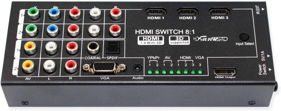 Convertidor HDMI 8 en 1: componente VGA AV Ypbpr a HDMI - Imagen 3 de 4