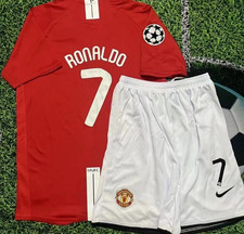 2008 Man-United Home Sport Retro Shirt Trikot C#7 Kids Men Red Shirt
