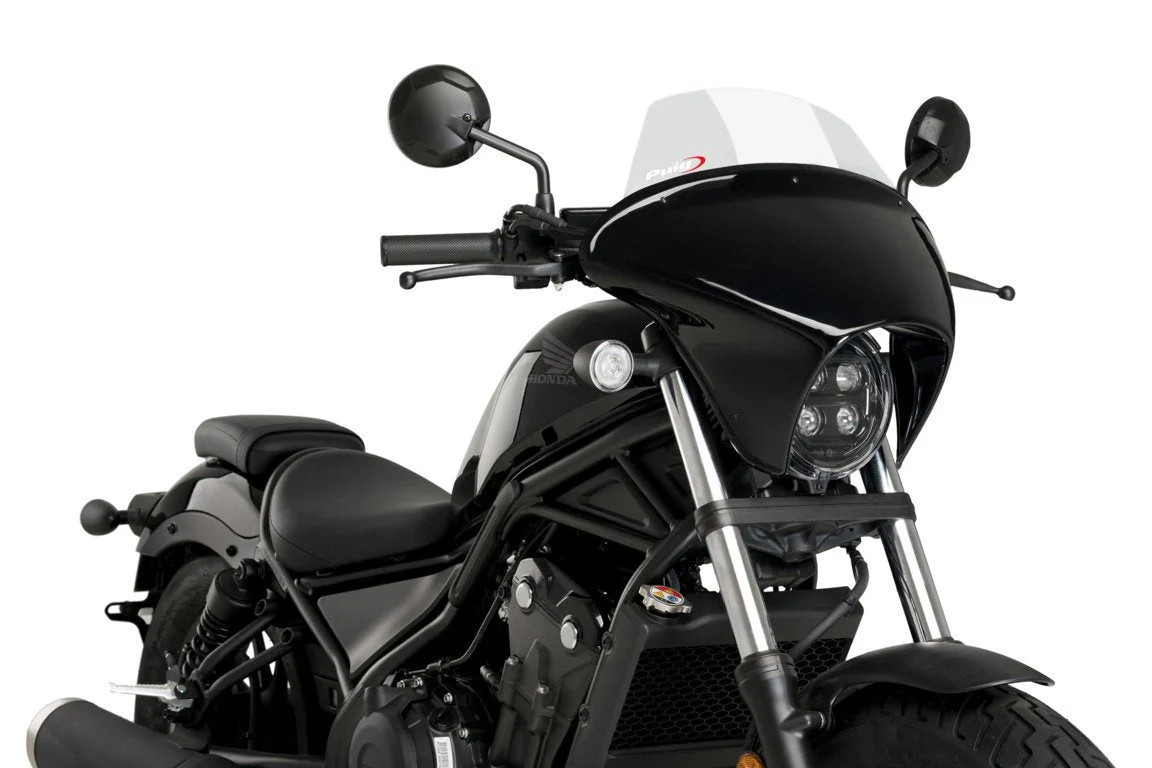 Puig Batwing SML Touring Screen | Black/Clear | Honda CMX 500 Rebel 2020>Current