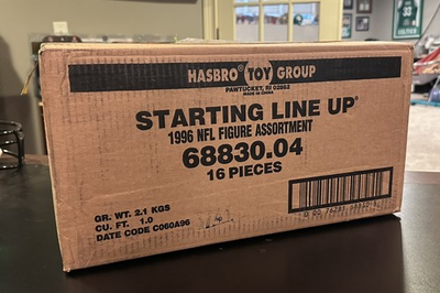#ad 1996 HASBRO Starting Lineup SLU NFL Football SEALED CASE 16 PIECES Box Sanders? $159.99