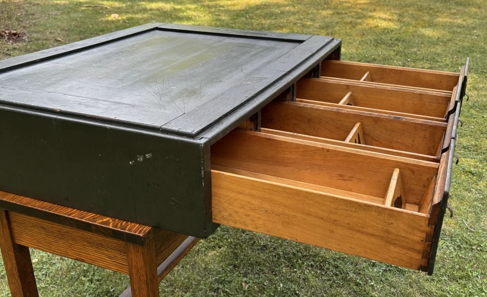 Archivador de colección Wagemaker roble 4 cajones catálogo de tarjetas cola de milano apilable #A Foto 4 de 4