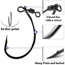 30Pcs/lot Drop Shot Hooks with Swivels Worm Hook With Barb Hook for Bass Perch C