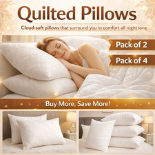 Quilted Pillows Pack of 2,4 Hotel Quality Bounce Back Deep Fill Soft Bed Pillows