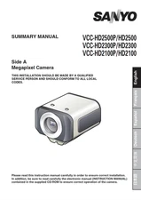 Sanyo HD2300 Security Camera Instruction Owner User Manual