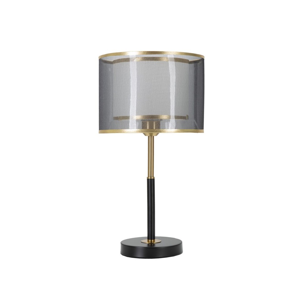 Lampe à poser Levels 48cm noir et or, luminaire de table en métal moderne