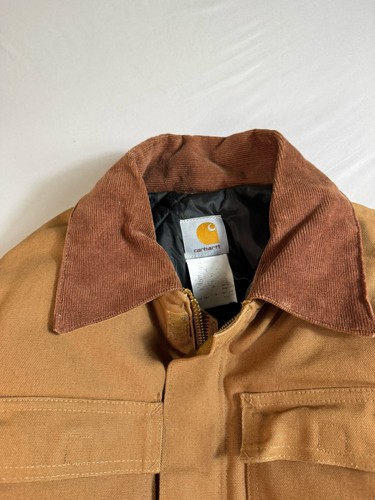 Carhartt Duck Chore Coat Jacket Brown Quilt Lined USA Workwear L - Picture 8 of 14