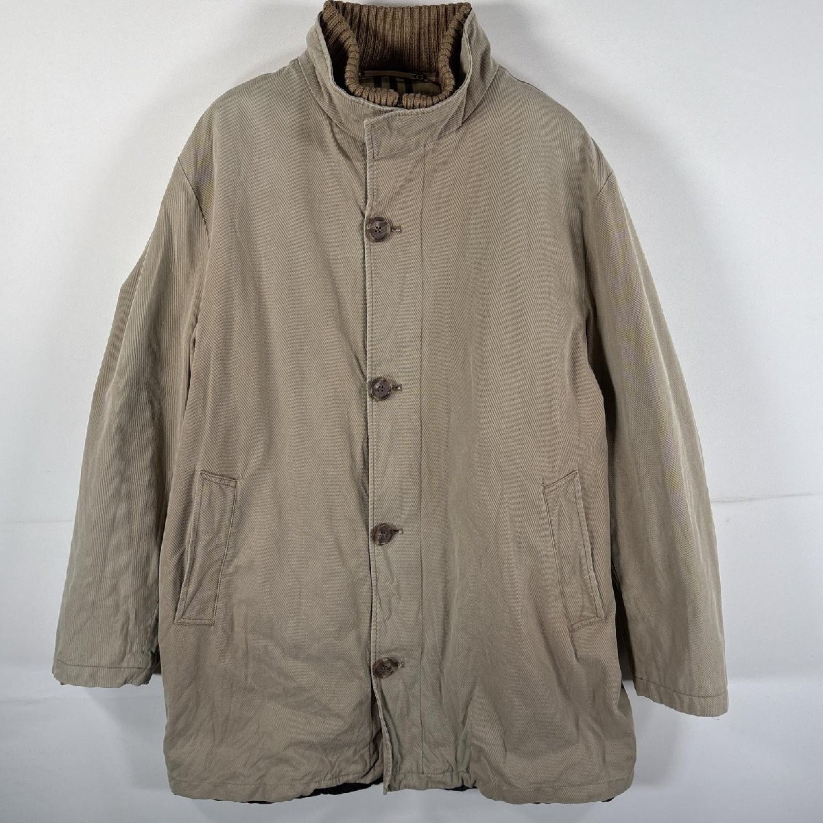 Vintage Burberry Large Lined Check Zip Coat Beige