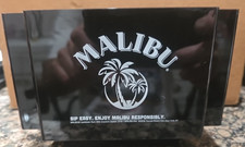 MALIBU Rum Black Bar Napkin & Straw Utensil C...