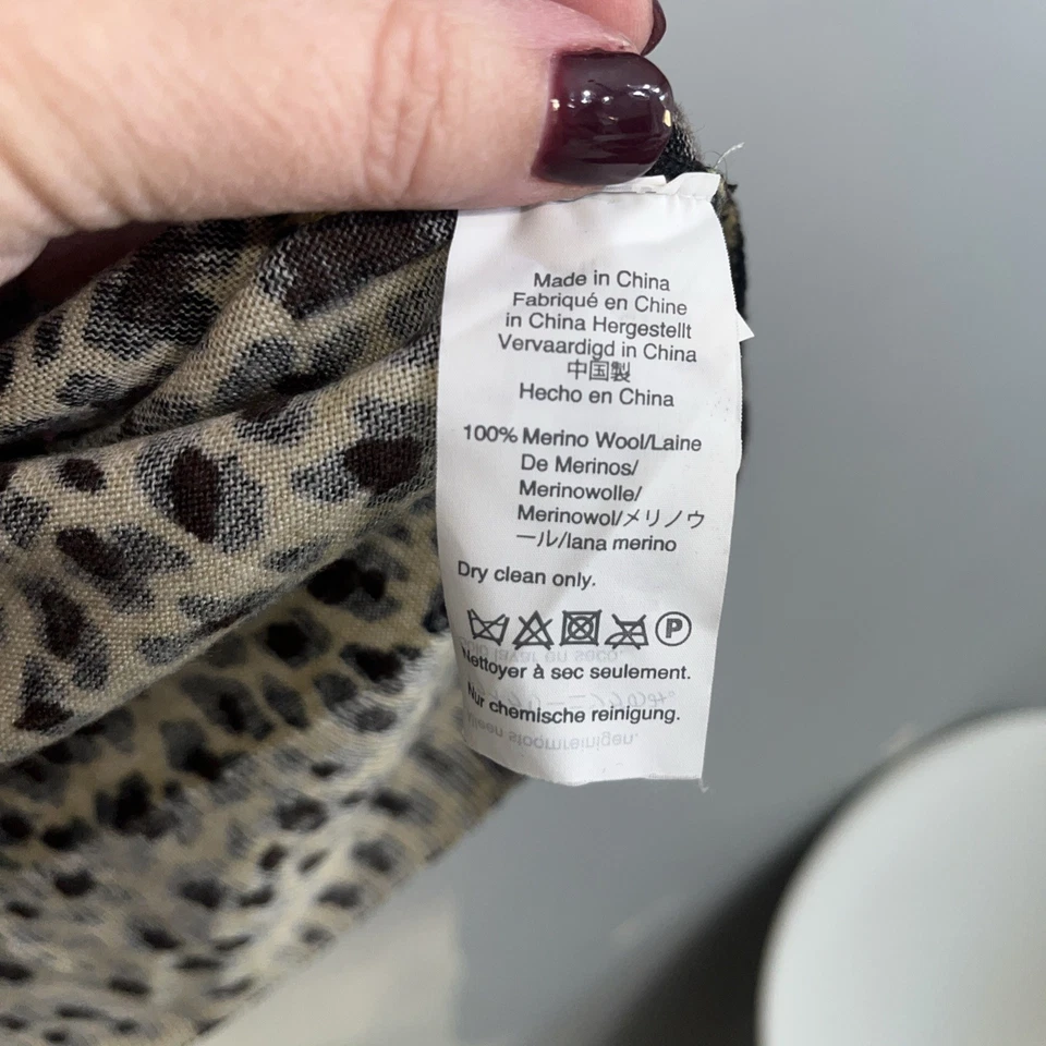 Suéter para mujer J.CREW cuello redondo 100 % lana merino manga 3/4 estampado animal talla M Foto 4 de 4