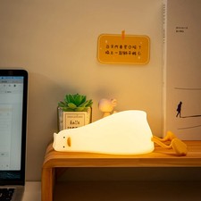 Cute Duck LED Night Light Rechargeable Silicone Bedside Lamp Kids Gift