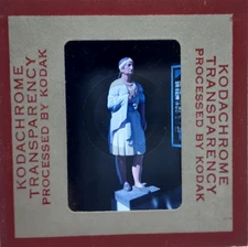 Cigar Store Indian Carving/Statue, Unknown Location: 1950's 35mm Slide