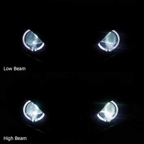 For Yamaha YZF R6 2008-2015 Fully Assembled Headlight White Angel Blue Devil Eye - Picture 7 of 21