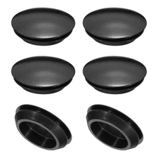 6Pack 35mm Diameter Silicone Round Snap Furniture Hole Plug Black