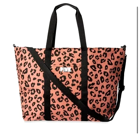 Victoria NWT-VICTORIAS SECRET-WILD LEOPARD-PINK & BLACK WEEKENDER BAG main image 2