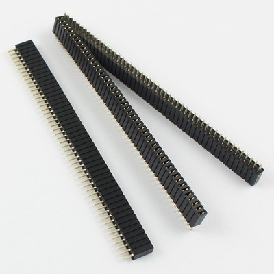 5Pcs Gold Plated 1.27mm Pitch Single Row Female 50 Pin Header Strip PH:4.6mm *wq