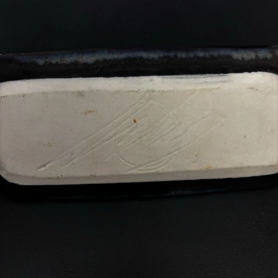 Bill Campbell Studio Art Pottery Butter Dish Crystalline Blue Perfect Condition - Image 2 of 2