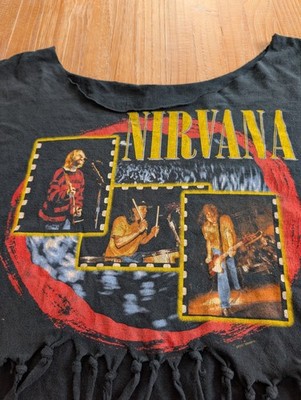 VTG Nirvana Band Tour Shirt Tee T-Shirt 1997 ALTERED Woman's Size ?  See Pics