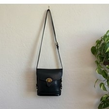 Dooney  Bourke Black All Weather Leather Calvary Spectator Crossbody Bag